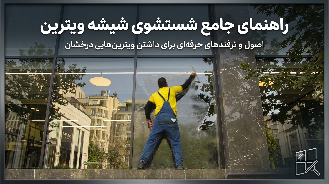 راهنمای جامع شستشوی شیشه و ویترین فروشگاهی